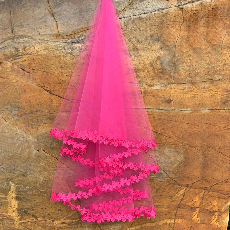 Cathedral Wedding Veil 10 Colors White Pink Purple Burgundy Black Ivory Veil Wedding Lace Edge Bridal bridal veil