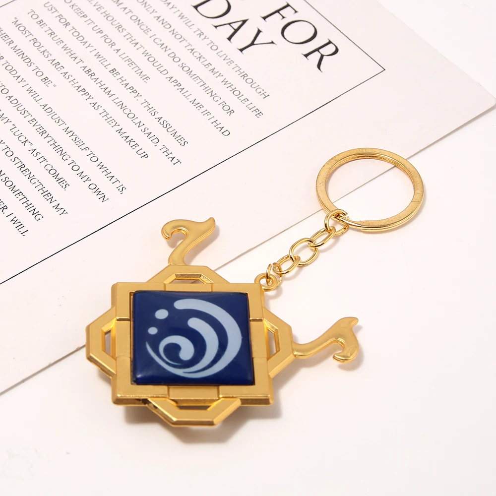 Spiel Genshin Impact Liyue Vision Schlüssel bund Cosplay Zhongli Ninggung Xiao Glas Anhänger Schlüssel ring für Frauen Männer Autozubehör – Detail 7