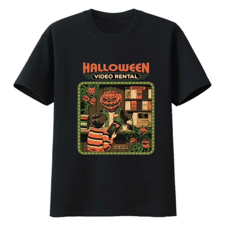 

Halloween Video Rental Cotton T-shirts Horror Collection Anime Shirt Summer Y2k T-shirt Men's Camisa Male Clothes Short-sleev