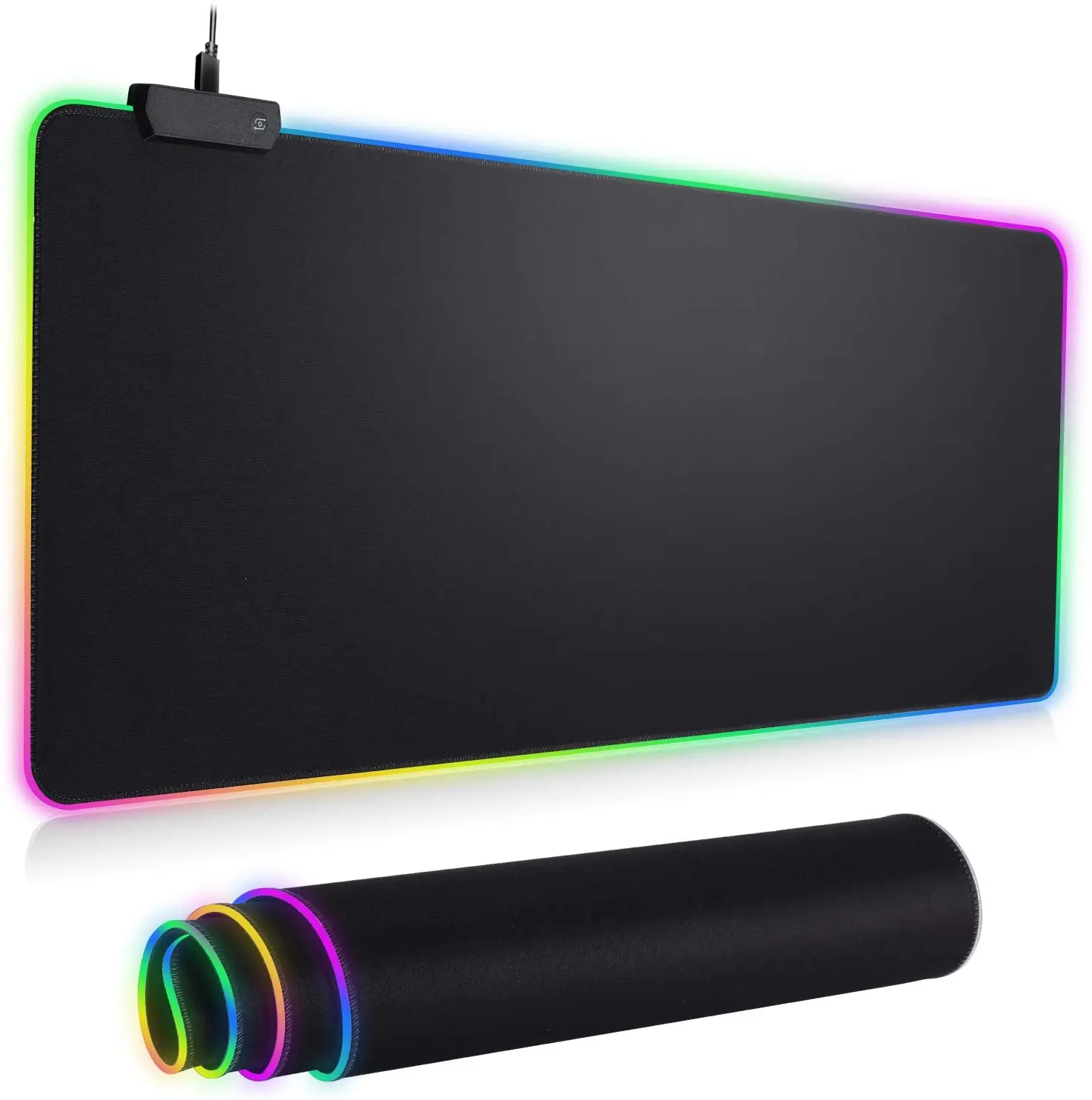 Светодиодный игровой коврик для мыши большой XXL RGB компьютерный с подсветкой