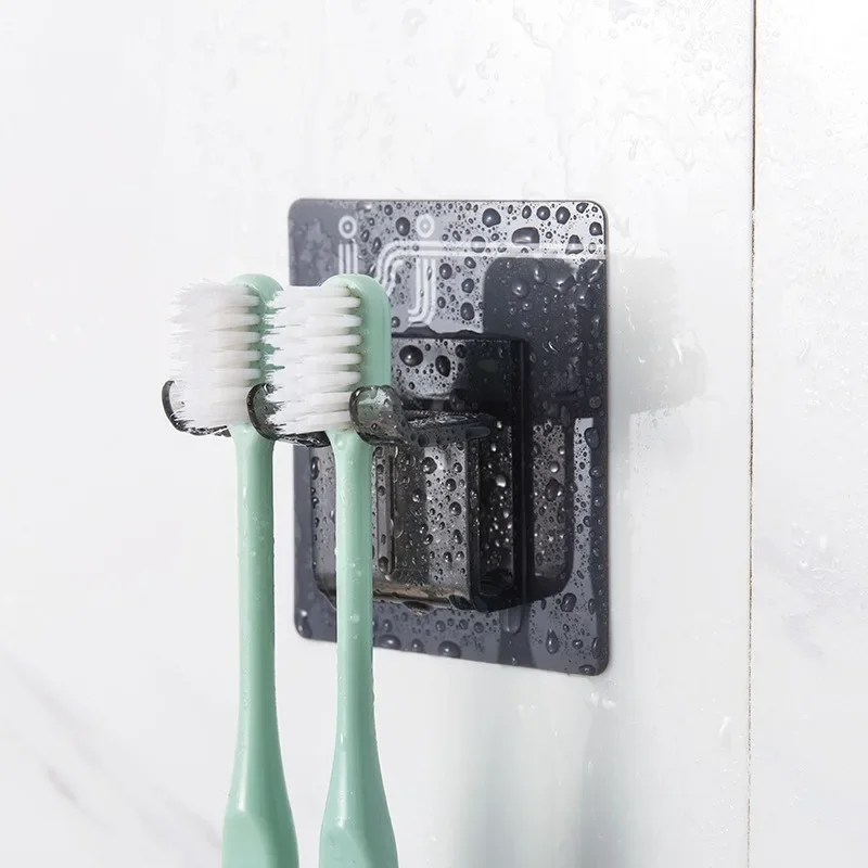 Self-adhesive Wall Mount Toothpaste Dispenser Toothbrush Holder Storage Squeezer Shaver Holder Shelves Bathroom Products 1Pcs