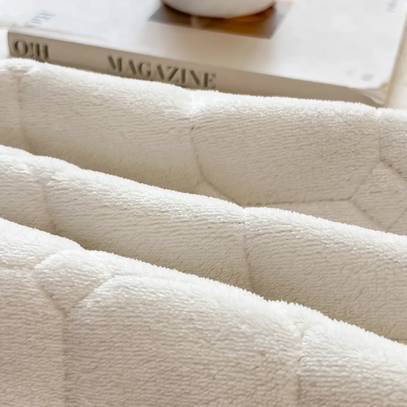 WOSTAR Soft warm plush bed sheet white coral fleece thermal bedspread quilted thicken couple luxury double bed king size 150x200 2