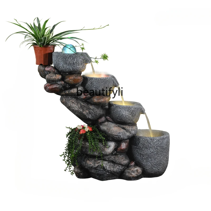 

Artificial Mountain and Fountain Waterscape Fish Pond Hallway Garden Fortune Garden Landscape Decoration