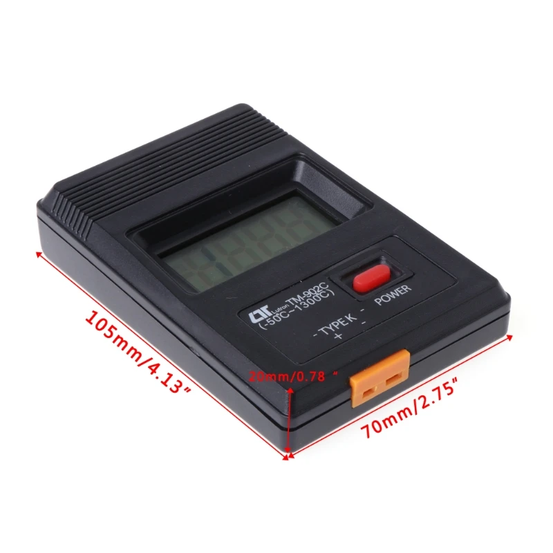 

TM-902C Цифровой ЖК-термометр типа K от -50°C до 1300°C с датчиком термопары