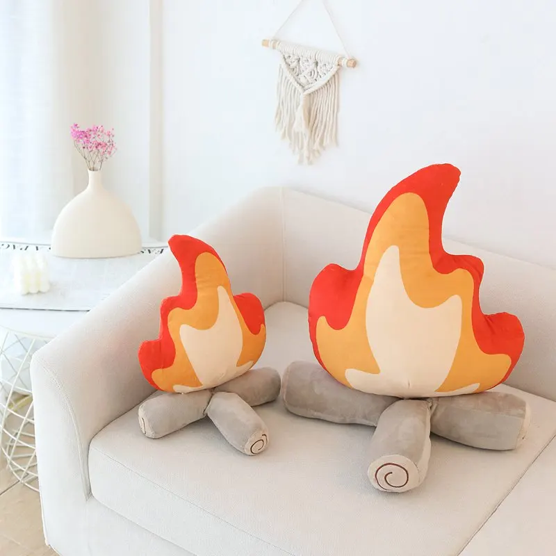 ZU 30/45cm Creative Plush Pillow Bonfire Stuffed Toy Funny Home Decor Campfire Cushion Emulational Fire Soft Doll 6