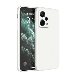 Matte Silicone Square Case - Soft Protective Cover for Xiaomi Redmi Note 12 Series (Antique White)