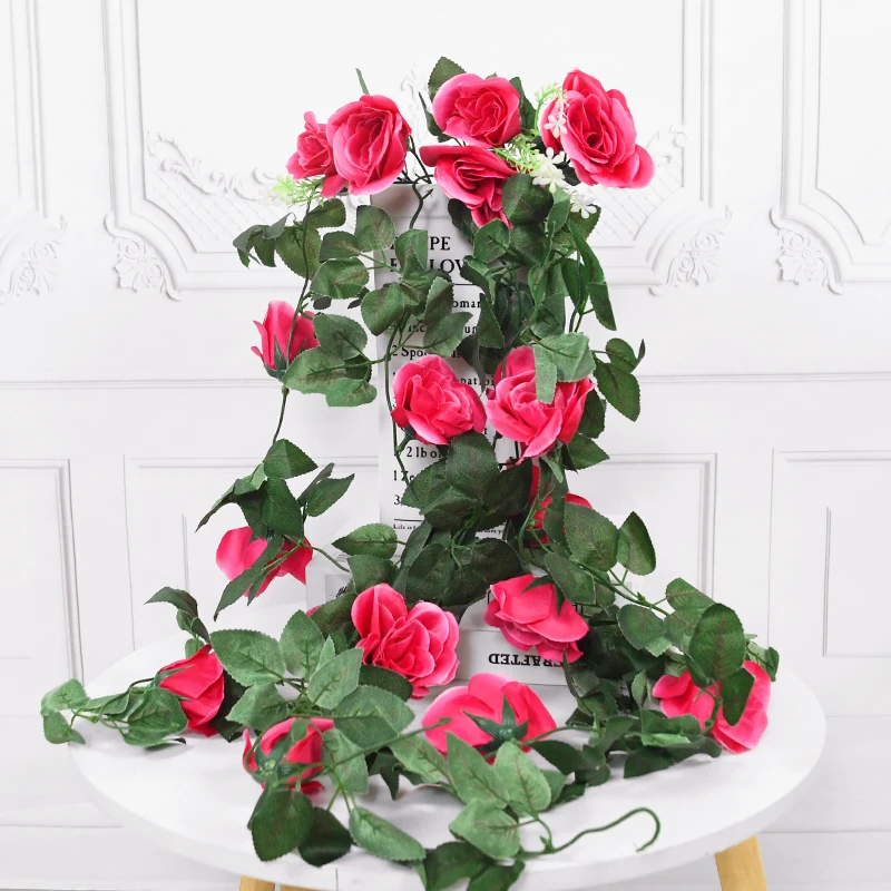 95cm Artificial Flower Garland Silk Rose Ivy Vine Fake Plants