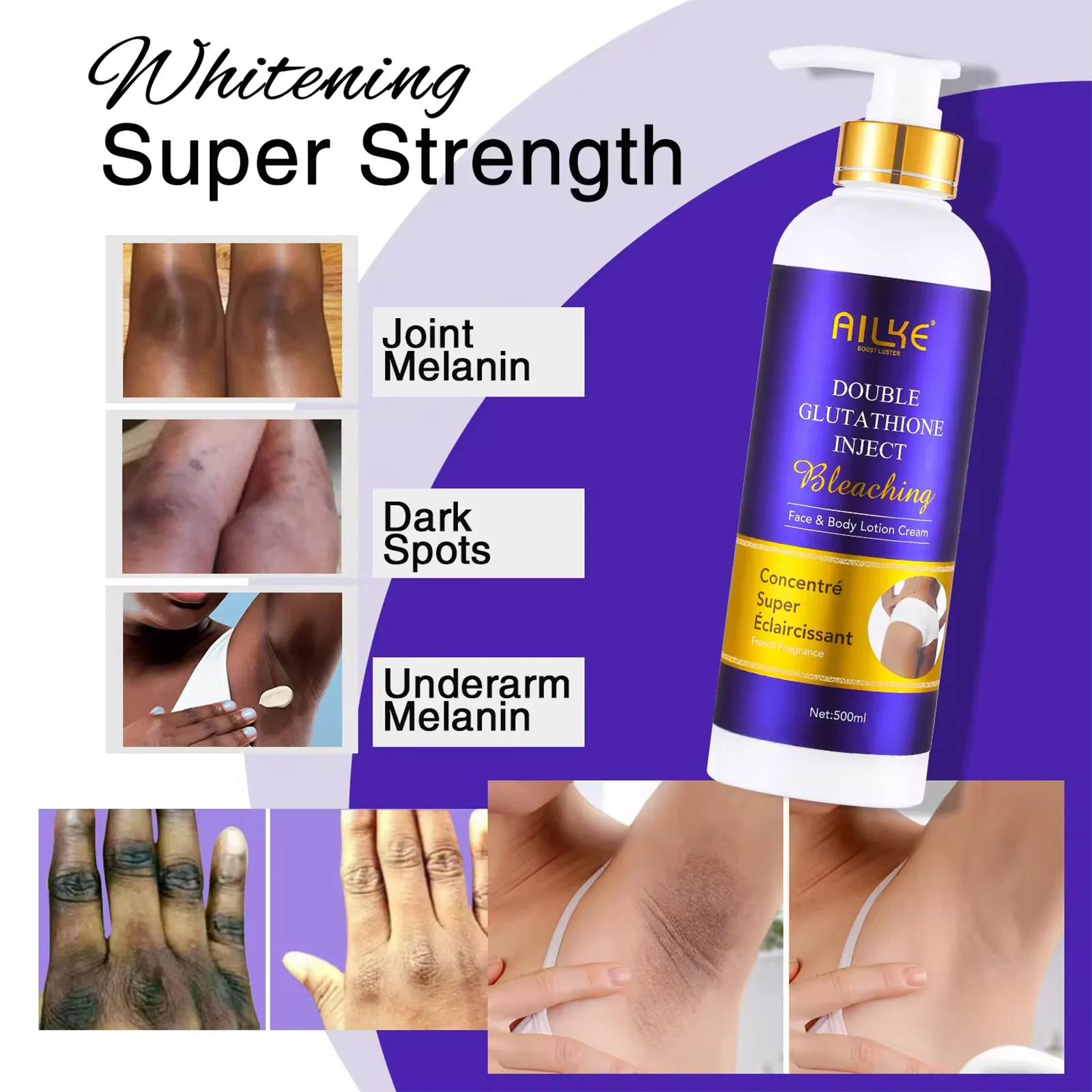 AILKE Lightening Skin Care Range, With Double Glutathione, Brightening, Moisturizing, Clean Skin, Glowing Beauty Face Care 4