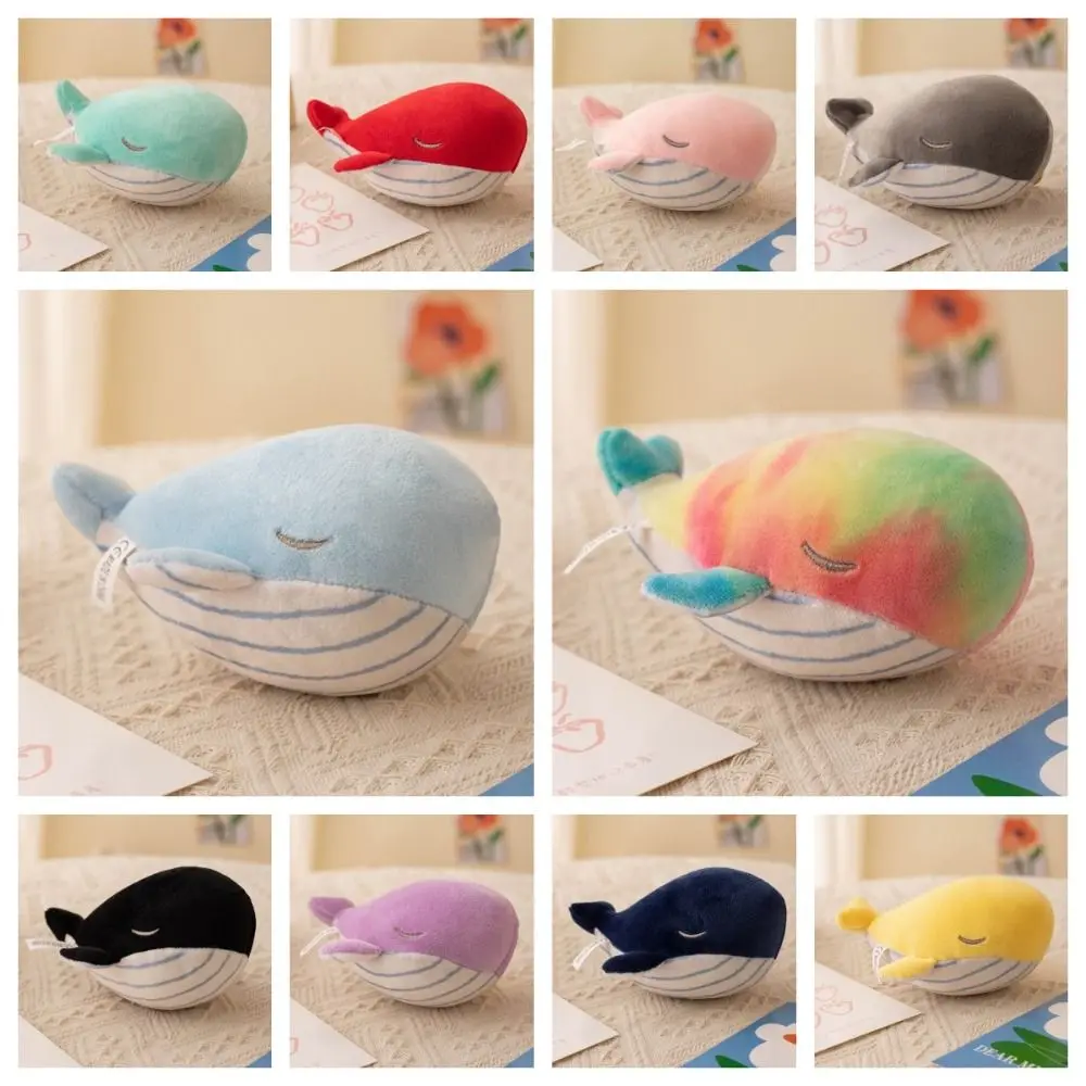 Kawaii PP Cotton Plush Whale Keychain Simulation Fluffy Animal Whale Small Pendant Ins Collection Whale Plush Toy Home Decor