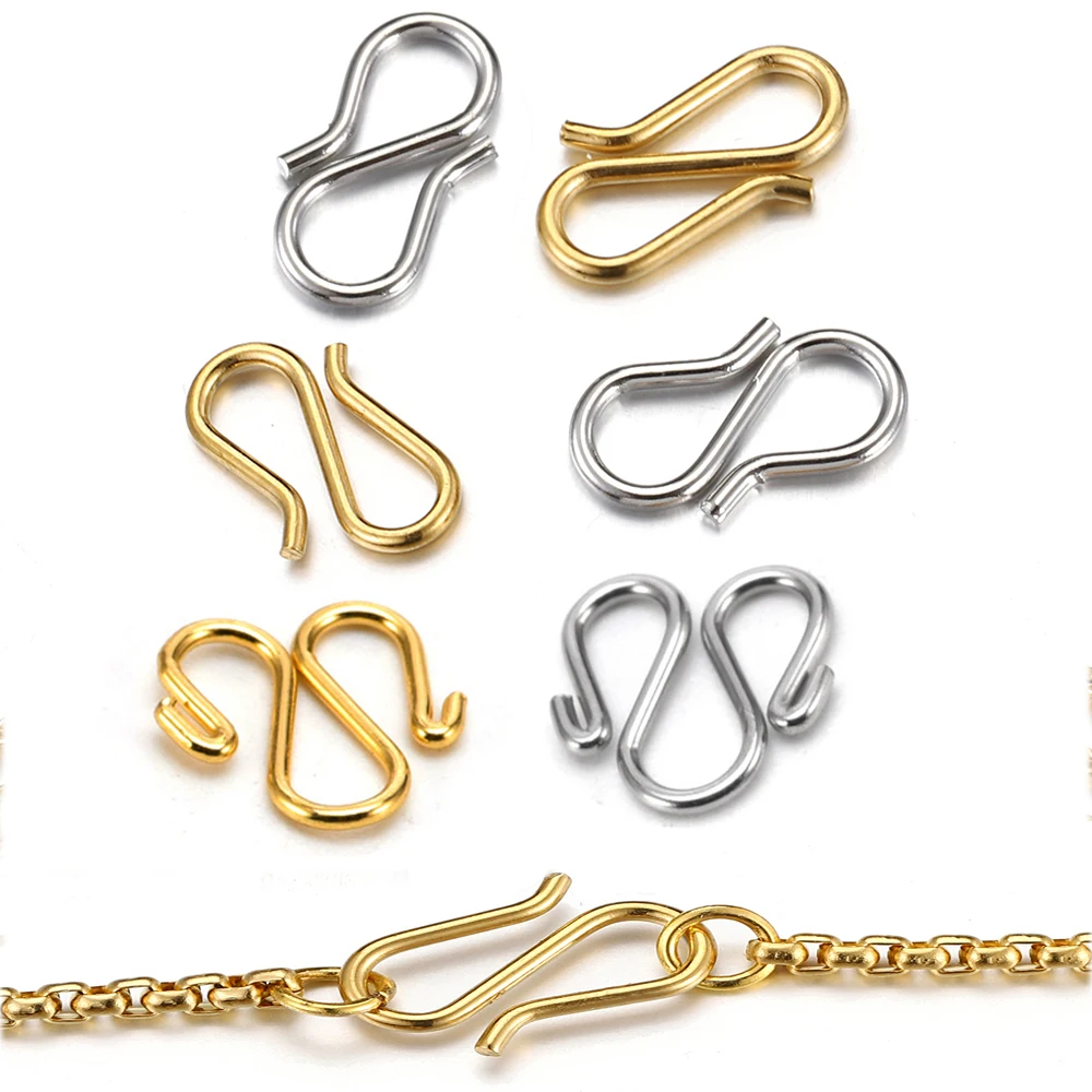 20-50pcs Gold Stainless Steel Hypoallergenic Earring Hooks Fish Earwire  Earrings Clasps Earring Wires For Jewelry