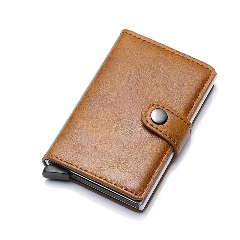 ID Credit Bank Card Holder With Hasp Wallet Men Anti Rfid Blocking Protected Magic PU Leather Slim Mini Small Money Wallets Case credit card wallet