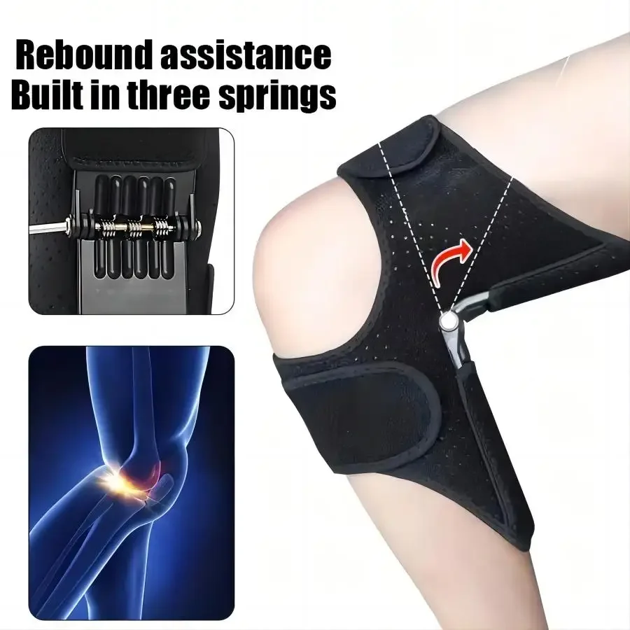 ZHUOHUA Knee Booster For Running Cycling & Hiking Breathable Support With Spring-Loaded Patella Strap Lace-Up Closure 1Pc