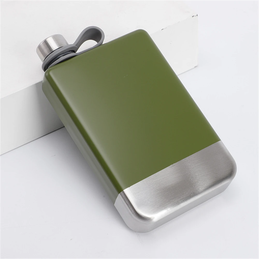누출 방지 캠핑 위스키용 프리미엄 힙 플라스크, 깔때기 포함, 9oz 304 스테인리스 스틸, KC0444
