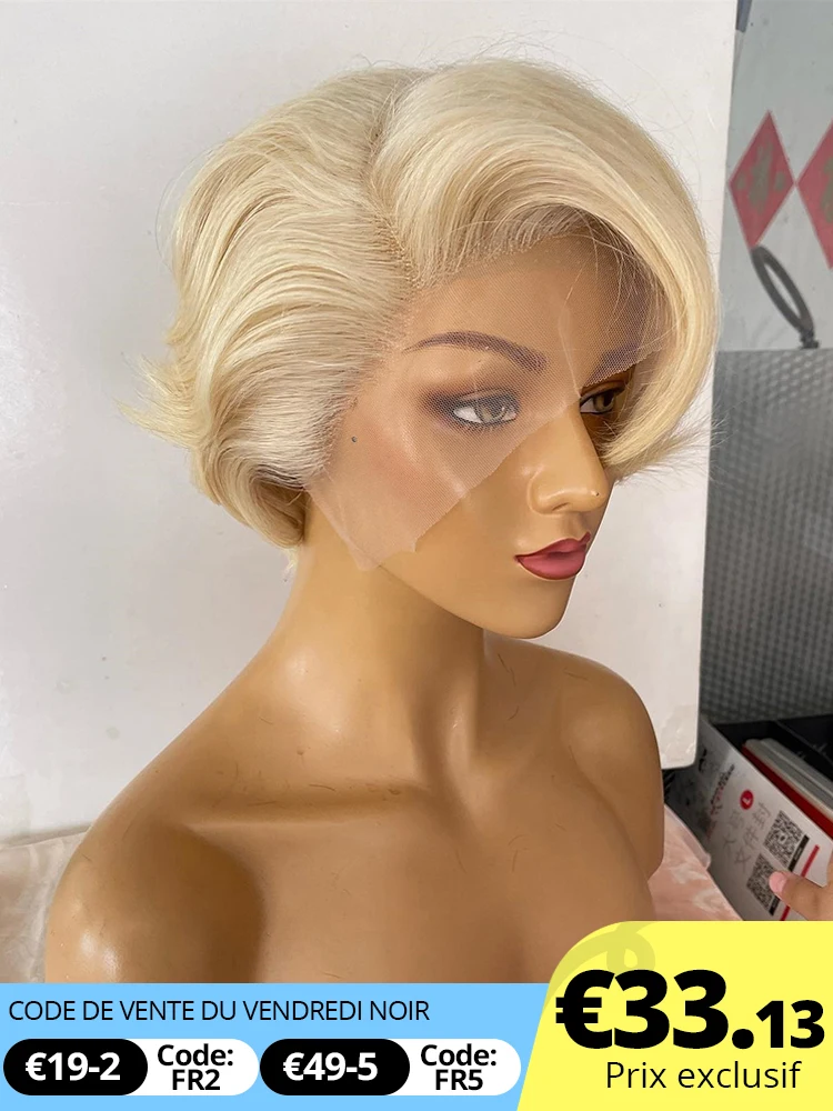 Perruque Femme Blanche Cheveux Lisses - Modèle DANA 60 - Court - Synthétique - Neuf Avec étiquettes