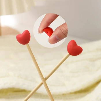 Heart-Shaped Knitting Needle Stoppers 1