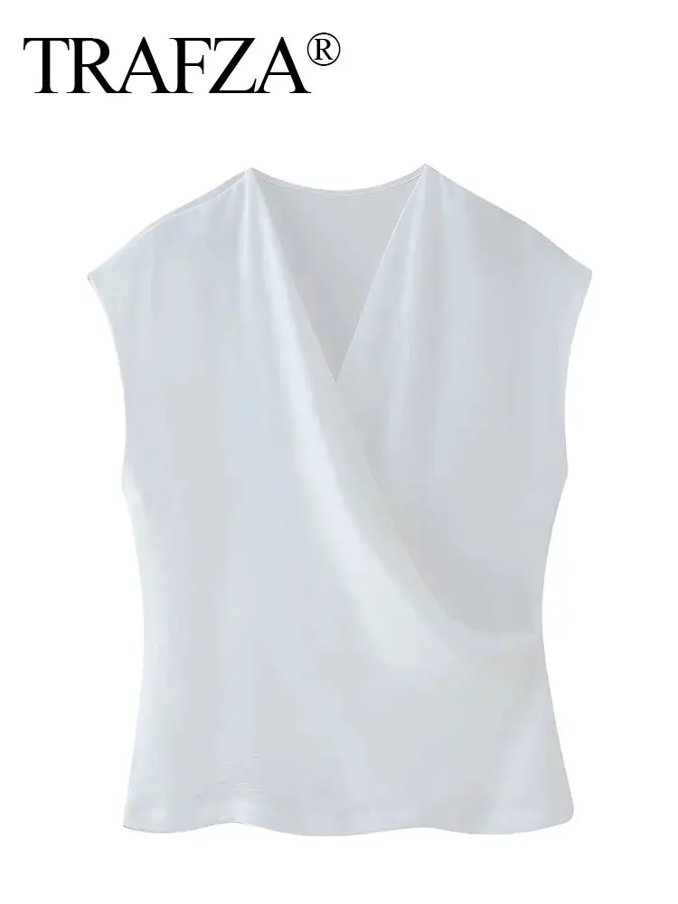 HH Women Vintage Solid Tank Tops Casual Loose Sleeveless Shirt V Neck Blouse Y2k Female Summer Fashion Chic Top Vest