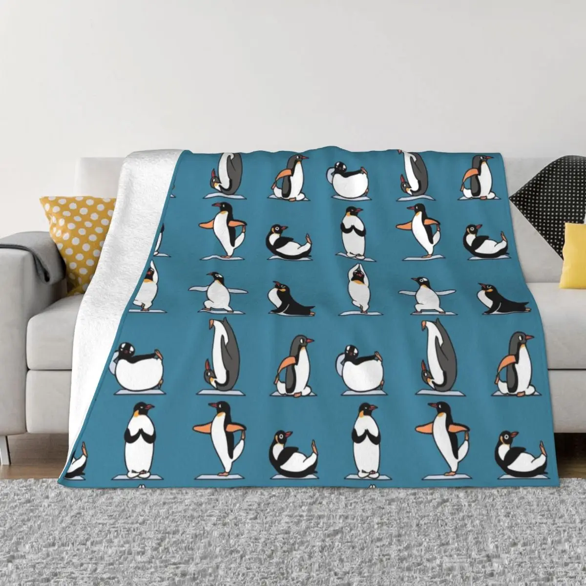 

Penguin Yoga Throw Blanket manga Tourist Blanket Hair Blanket