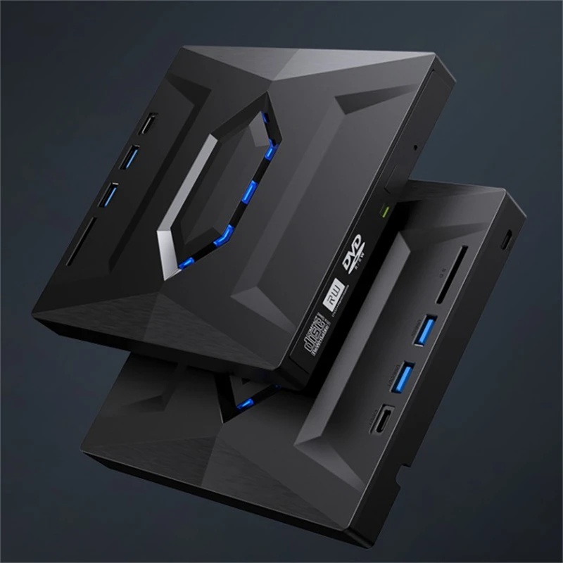 USB 3.0 C 타입 외장 CD DVD RW VCD 광학 드라이브, SD 카드 리더기 포함, DVD 버너 CD 라이터, 노트북 노트북용 슈퍼 드라이브, 4in 2