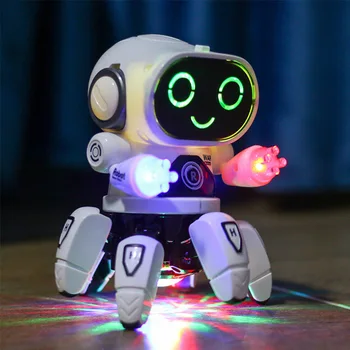 Robot Elettrico per Bambini con Sei Artigli in Plastica, Intelligente, Danzante, Cantante e Luminoso per Ragazzi