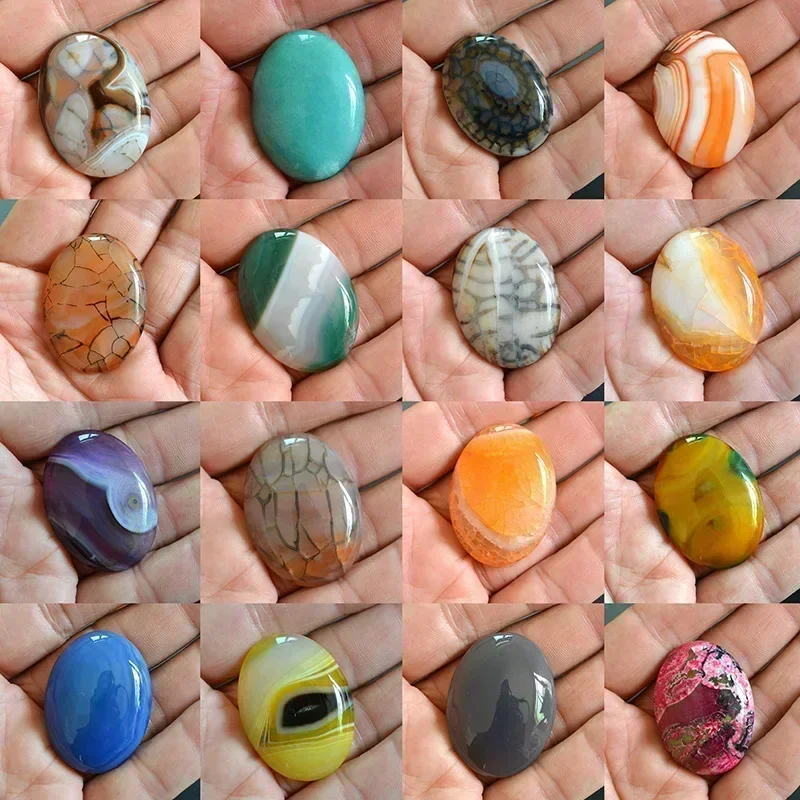 Natural Stone Beads 30x40mm No Hole Beads Natural Rubies Zoisite Quartz Stone Cabochon Jewelry Accessories Bead DIY Handmade for Ring Pen