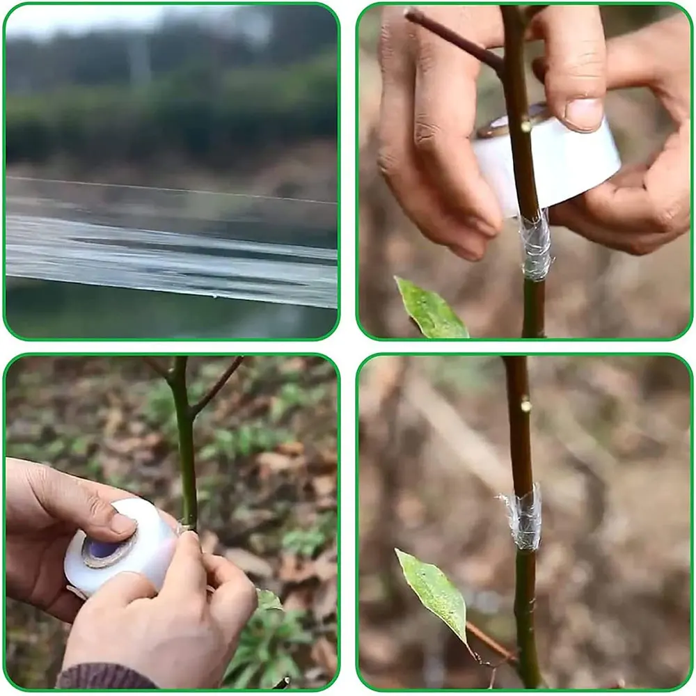 PE 접목 테이프 필름, 자체 접착 정원 나무 식물 모종 덩굴 토마토 접목 액세서리, 3 cm, 4 cm, 5cm 너비, 200m