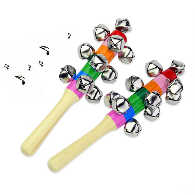 

Montessori Musical Instrument Handbell Kindergarten Colorful Wooden Bell Teaching Learning Education Tools Traditional Kids Toy