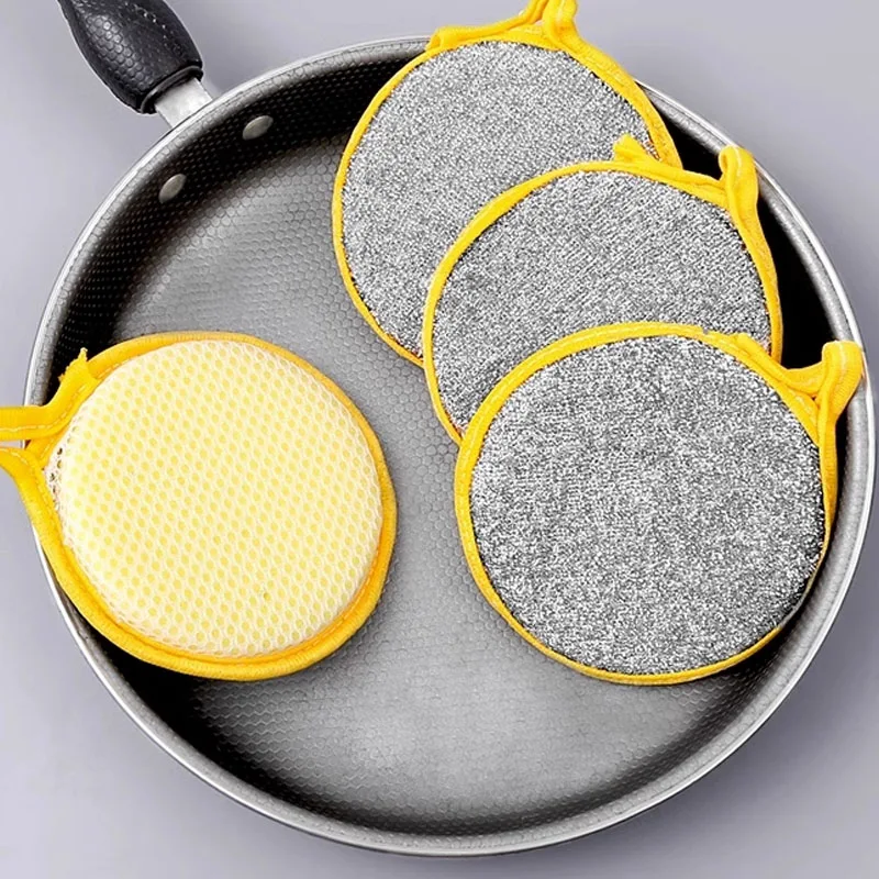 Double Side Dish Wash Sponges Dishwashing Sponge Dish Washing Brush Pan Pot Household Cleaning Cloths Reusable Kitchen Tools