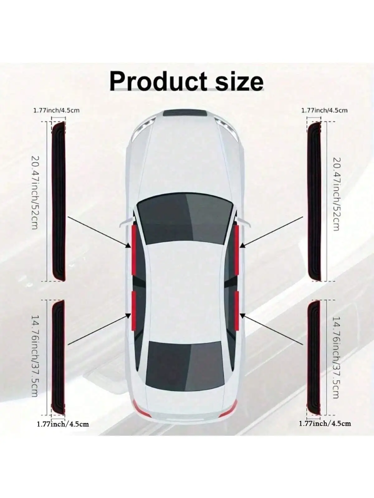 Black Rubber Door Sill Guards 4-Piece Set - Durable, Scratch-Resistant, Dust-Proof