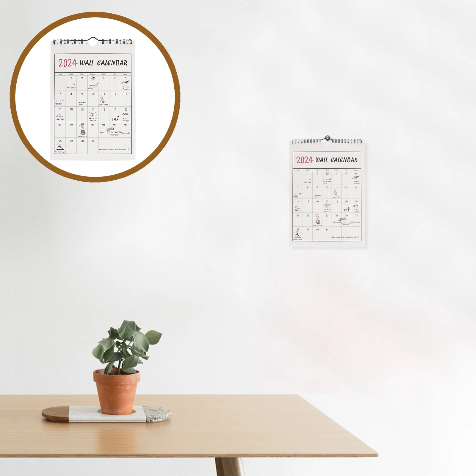 

Spiral Binding Calendar 2024 Monthly Calendar Wall Calendar Appointment Hanging Calendar for Home Office School Planners