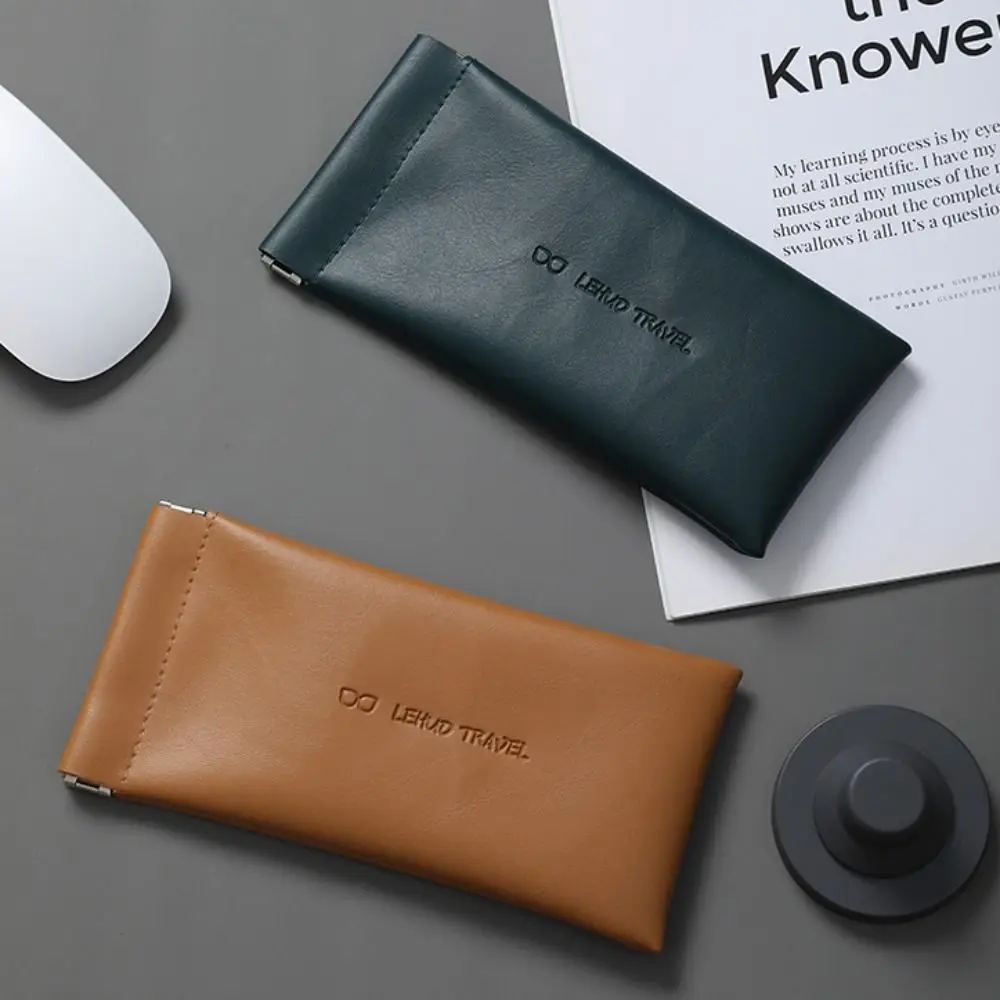 

Waterproof Self-closing Glasses Bag Solid Color PU Leather Lipstick Storage Bag Coin Bag Sunglasses Bag Mini Cosmetic Bag