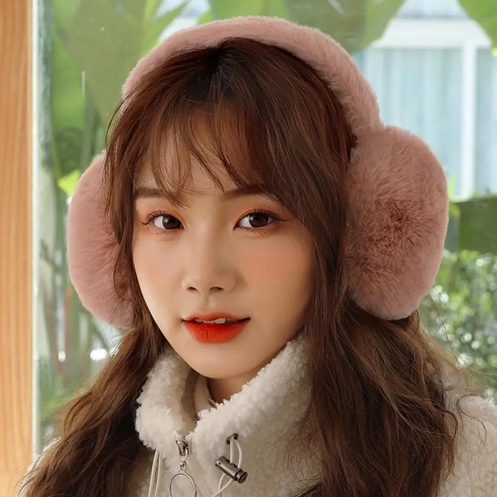 Soft Plush Ear Warmer Winter Faux Fur Earmuffs Outdoor Cold Earmuff Folding Earflap