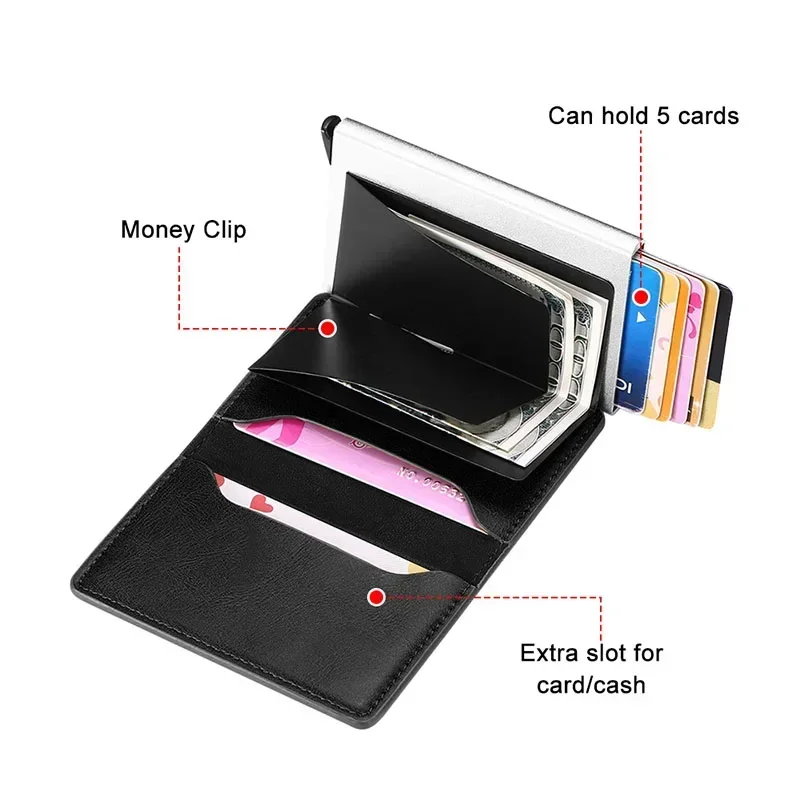 Car Logo Active Leather Pop Up Wallet Credit Card Storage Pocket Wallet Pop-up Holder For Ford Mustang Zapatillas GT Miniatura 6