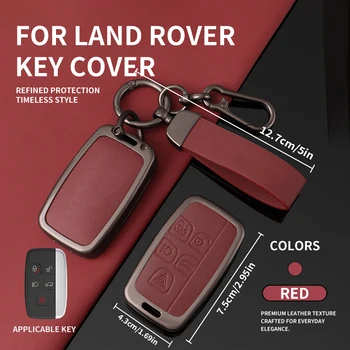 Custodia Protettiva in Metallo e Pelle per Chiavi Auto Land Rover Range Rover Evoque Sport Freelander Discovery Velar, Accessori per Portachiavi