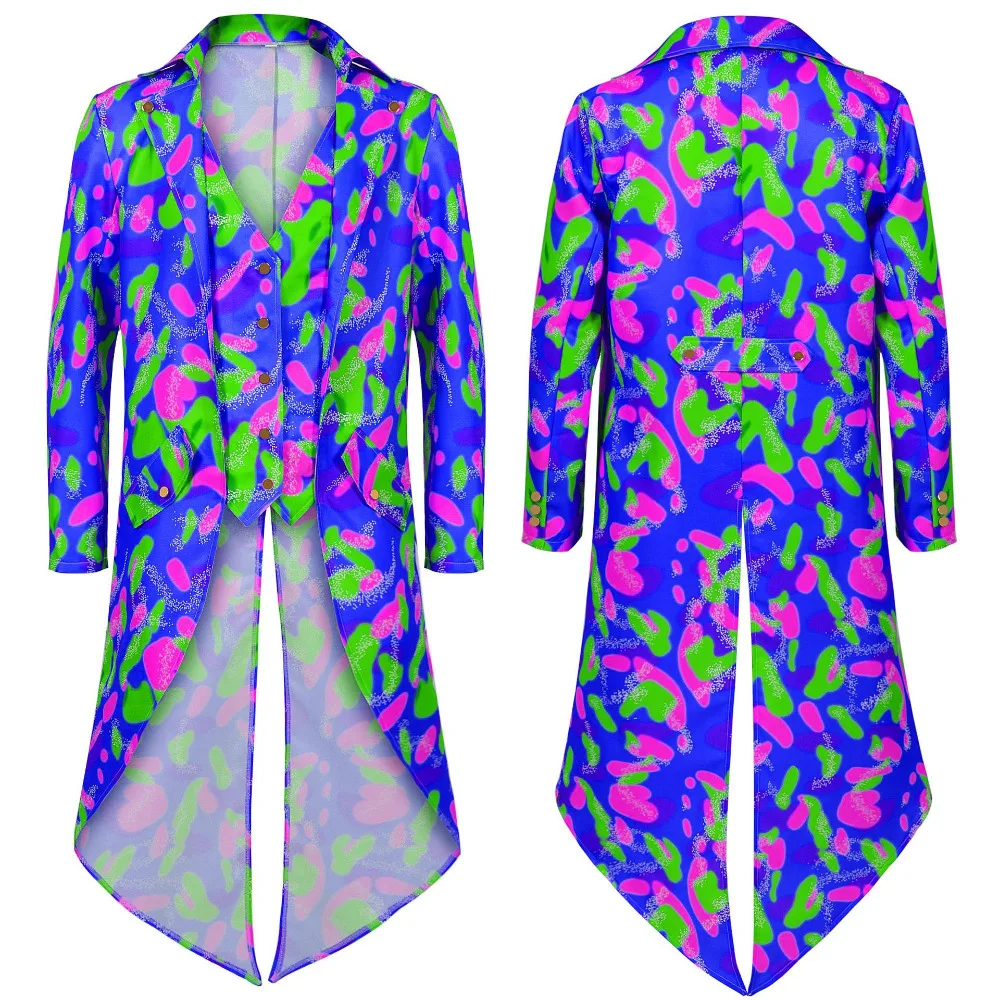 

Винтажный красочный пиджак в средневековом стиле, Мужская модная элегантная эпохи Возрождения, смокинг, пальто для ролевых игр принцессы для взрослых, костюм для косплея на Хэллоуин