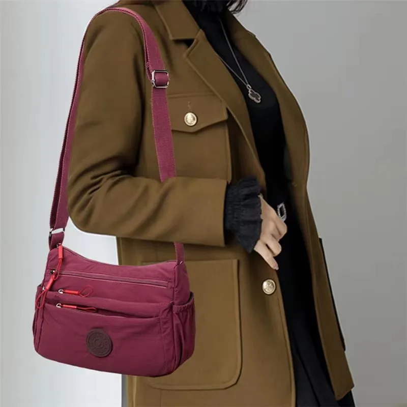 Multi-Layer Casual Crossbody Bag for Women, Solid Color Multi-Pocket, Versatile for Commuting, Travel, Shopping, Mother'S Gift