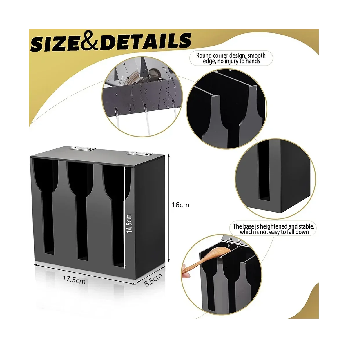 

Органайзер-держатель для столовых приборов, 3 дюйма