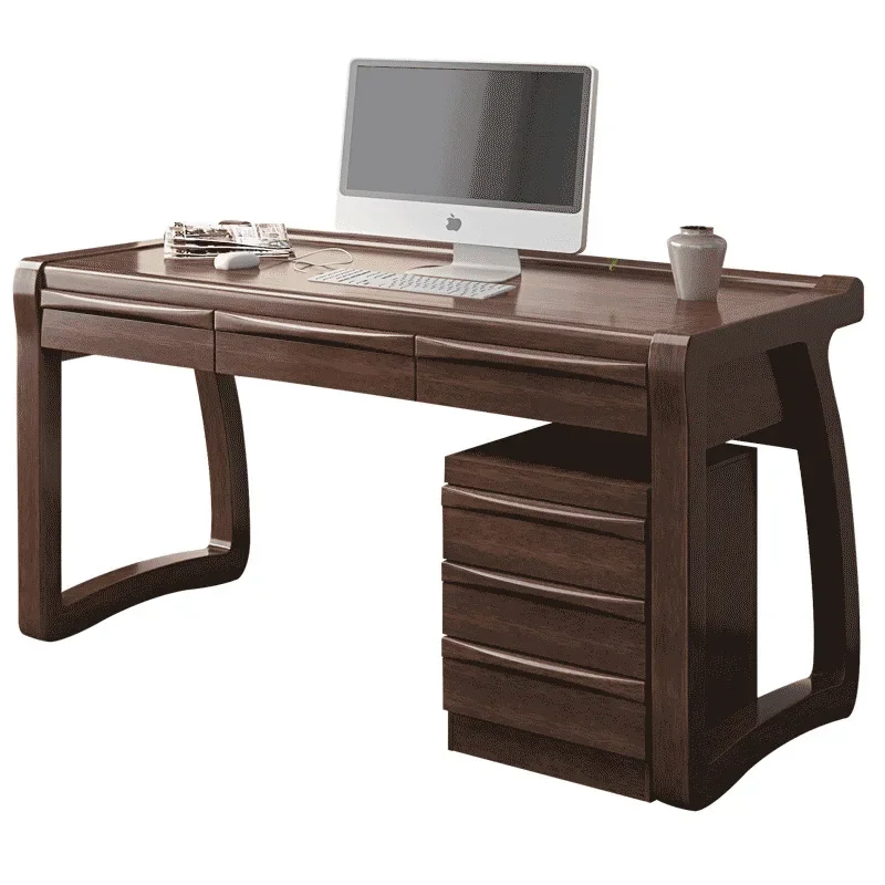 All solid wood desk household desktop computer desk log study modern simple calligraphy