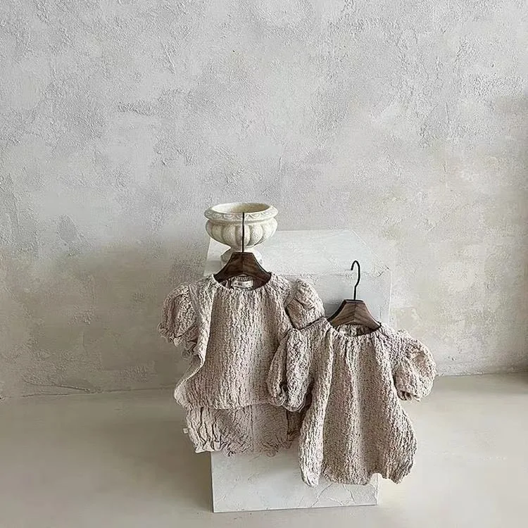 2022 Summer Baby Girl Short Sleeve Clothes Set Thin Cotton Infant Girl Outfits Casual Girl Princess T Shirt + Pp Pants 2pcs Suit