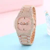 Man's Watch Luxury Full Star Diamonds Calendar Quartz Watches Fashion Rose Gold Stainless Steel Male Hip Hop Large Dial Clock 2