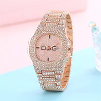 Man's Watch Luxury Full Star Diamonds Calendar Quartz Watches Fashion Rose Gold Stainless Steel Male Hip Hop Large Dial Clock 2