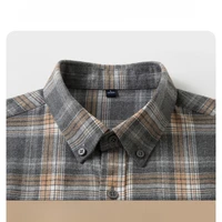 Chemise en flanelle 100% coton pour hommes, veste décontractée à carreaux, Anti-rides, multicolore de qualité dorée, coton à fibres longues M-4XL 3