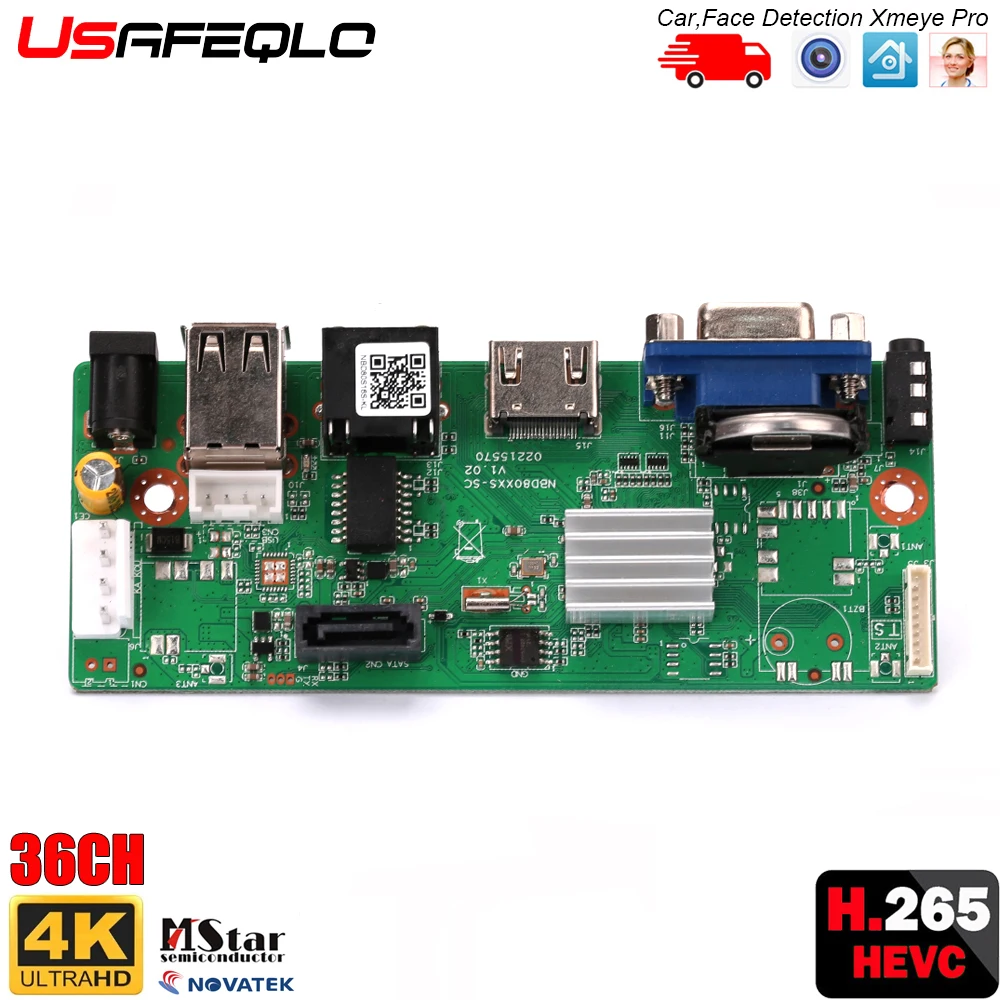 H265/H264 10/16/32/36CH*4K 8MP NVR Network Digital Video Recorder Face/Human/Vehicle/Motion Detection P2P CMS XMEYE Security