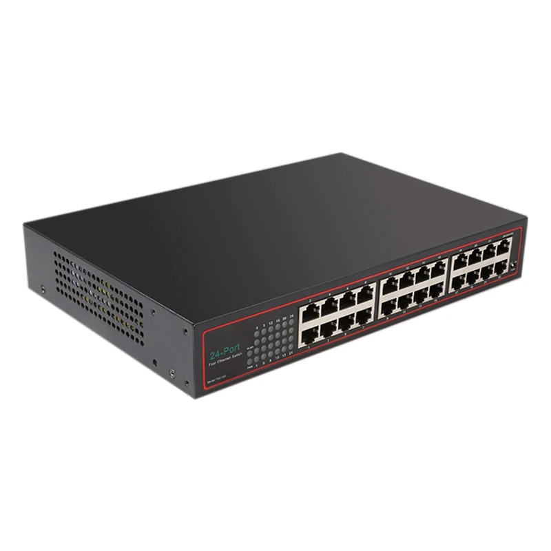 

1 компл., 24-портовый коммутатор 100 Gigabit VLAN Ethernet, домашний сплиттер, сетевой сплиттер, вилка европейского стандарта