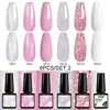 6PCS White Glitter Nail Polish Gel Set Popular Colors Autumn Semi Permanent Soak Off UV Nail Art Manicure Varnish Supplies Kit 2