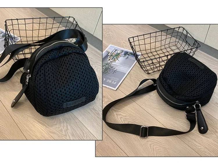 Women Small Casual Nylon Handbag Female Hollow Out Fabric Medium Size Shoulder Bag Leisure Shell Phone Side Sling Pouch Bag crossbody bag women handbags