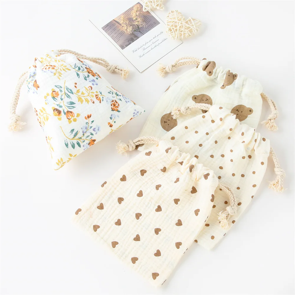 String Diaper Bag Baby Disposable Diaper Comfort Saliva Towel Storage Bag Handbag Baby Boys Girls Bottle Trolley Hanging