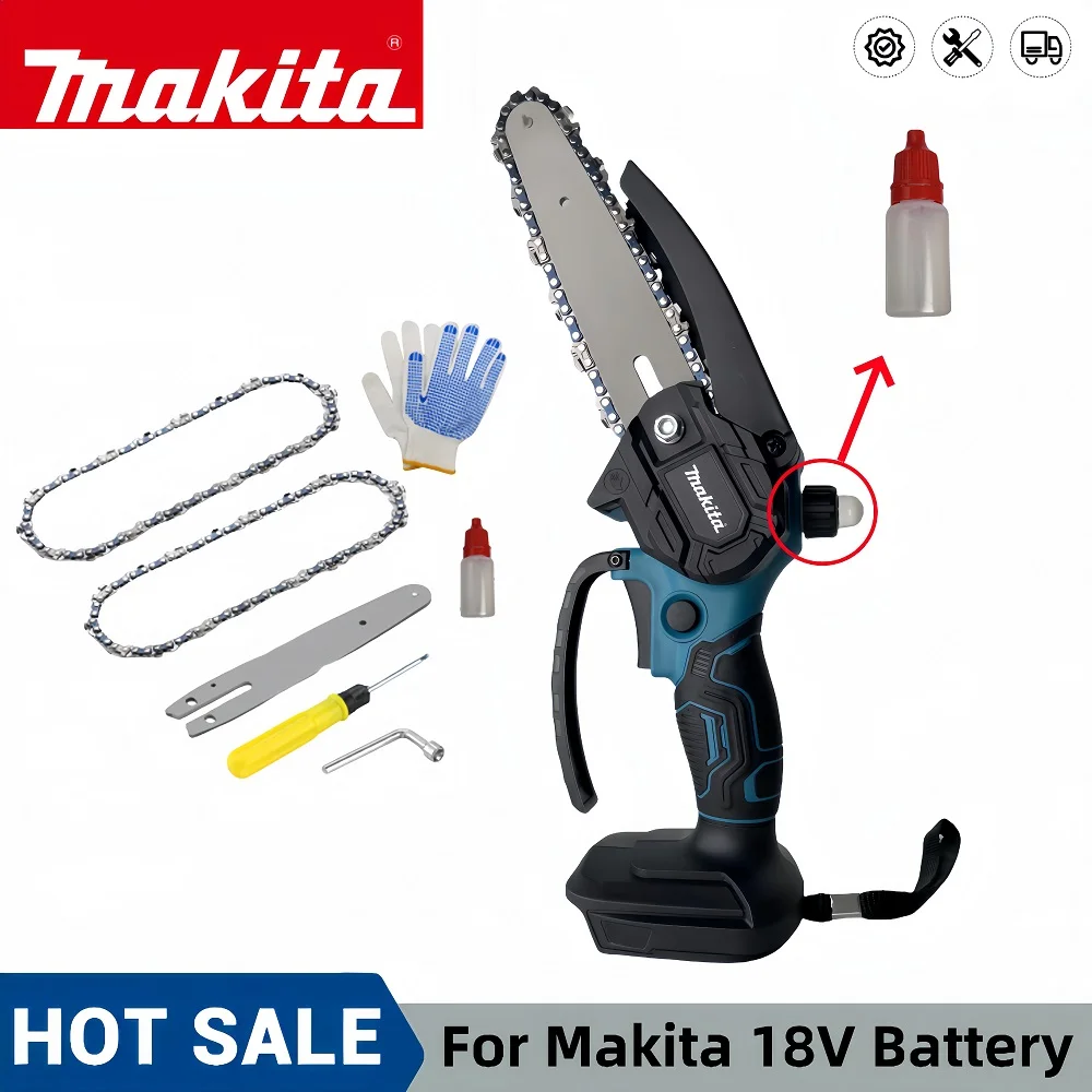 

Makita 6 Inch Electric Chain Saw Handheld Portable Chainsaw Tree Wood Cutter Pruning Garden Power Tool chain saw