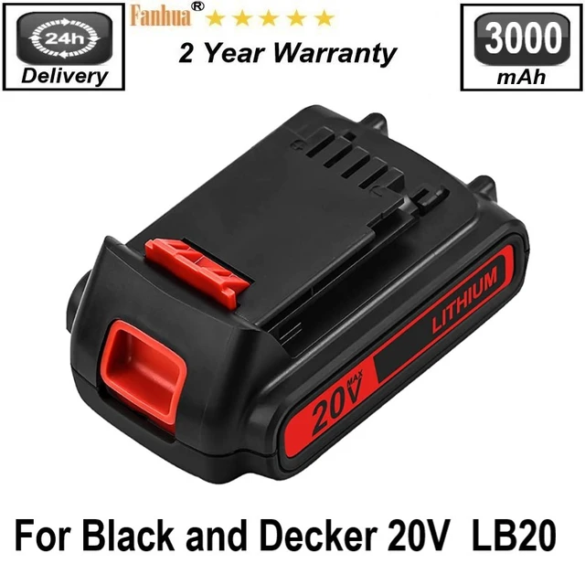 18V 2.0Ah 3.0Ah BL2018 Replacement for Black & Decker 20V Battery Max  Lithium LBXR20