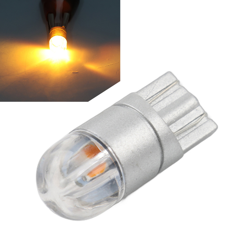 T10 2SMD 3030 W5W 194 168 LED Reading License Plate Light Side Lamp DRL Amber 1PC