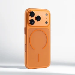 Ultra Thin Matte Translucent Magnetic Case - Slim Frosted Hard PC Cover - iPhone 16 Plus (RSXC PC Orange)